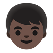 👦🏿 Emoji Niño: Tono De Piel Oscuro en Google Android 12L.