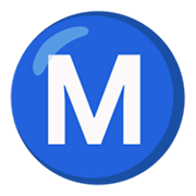 Ⓜ️ Emoji Buchstabe „M“ in Kreis Google Android 12L.