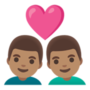 👨🏽‍❤️‍👨🏽 Emoji Liebespaar - Mann: mittlere Hautfarbe, Mann: mittlere Hautfarbe Google Android 12L.