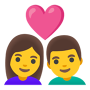 Emoji 👩‍❤️‍👨 Coppia Con Cuore: Donna E Uomo su Google Android 12L.