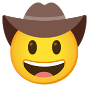 Emoji 🤠 Faccina Con Cappello Da Cowboy su Google Android 12L.