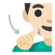 Emoji 🧏🏻‍♂️ Uomo Con Problemi Di Udito: Carnagione Chiara su Google Android 12L.