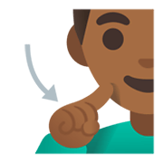 🧏🏾‍♂️ Emoji Hombre Sordo: Tono De Piel Oscuro Medio en Google Android 12L.