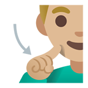🧏🏼‍♂️ Emoji gehörloser Mann: mittelhelle Hautfarbe Google Android 12L.