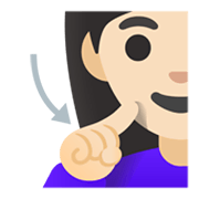 🧏🏻‍♀️ Emoji gehörlose Frau: helle Hautfarbe Google Android 12L.