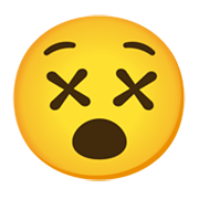 😵 Emoji benommenes Gesicht Google Android 12L.