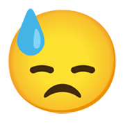 😓 Emoji Cara Con Sudor Frío en Google Android 12L.
