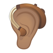 🦻🏽 Emoji Ohr mit Hörhilfe: mittlere Hautfarbe Google Android 12L.