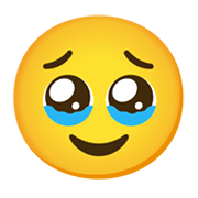 🥹 Emoji Cara Conteniendo Las Lágrimas en Google Android 12L.