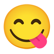 😋 Emoji sich die Lippen leckendes Gesicht Google Android 12L.