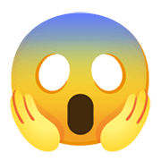 😱 Emoji vor Angst schreiendes Gesicht Google Android 12L.