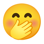 Emoji 🤭 Faccina Con Mano Sulla Bocca su Google Android 12L.