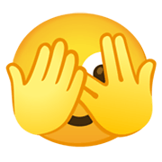 Emoji 🫣 Faccia Con Occhi Sbirciati su Google Android 12L.