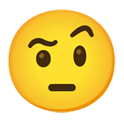 🤨 Emoji Gesicht mit hochgezogenen Augenbrauen Google Android 12L.