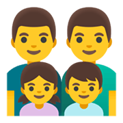 👨‍👨‍👧‍👦 Emoji Familie: Mann, Mann, Mädchen und Junge Google Android 12L.