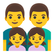 👨‍👨‍👧‍👧 Emoji Familie: Mann, Mann, Mädchen und Mädchen Google Android 12L.