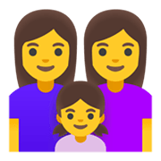 Émoji 👩‍👩‍👧 Famille : Femme, Femme Et Fille sur Google Android 12L.