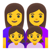 👩‍👩‍👧‍👧 Emoji Familie: Frau, Frau, Mädchen und Mädchen Google Android 12L.