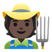 🧑🏿‍🌾 Emoji Agricultor: Tono De Piel Oscuro en Google Android 12L.