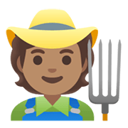 Emoji 🧑🏽‍🌾 Agricoltore: Carnagione Olivastra su Google Android 12L.