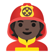 🧑🏿‍🚒 Emoji Bombero: Tono De Piel Oscuro en Google Android 12L.
