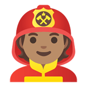 🧑🏽‍🚒 Emoji Bombero: Tono De Piel Medio en Google Android 12L.
