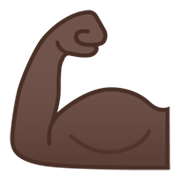 Emoji 💪🏿 Bicipite: Carnagione Scura su Google Android 12L.