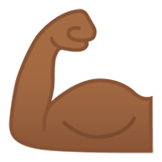 💪🏾 Emoji Bíceps: Pele Morena Escura na Google Android 12L.