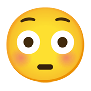 😳 Emoji errötetes Gesicht mit großen Augen Google Android 12L.