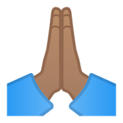 🙏🏽 Emoji Manos En Oración: Tono De Piel Medio en Google Android 12L.