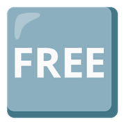 🆓 Emoji Wort „Free“ in blauem Quadrat Google Android 12L.
