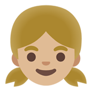 👧🏼 Emoji Mädchen: mittelhelle Hautfarbe Google Android 12L.