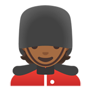💂🏾 Emoji Guarda: Pele Morena Escura na Google Android 12L.