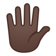 🖐🏿 Emoji Hand mit gespreizten Fingern: dunkle Hautfarbe Google Android 12L.