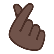 Emoji 🫰🏿 Mano Con İndice E Pollice İncrociati: Carnagione Scura su Google Android 12L.