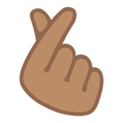 🫰🏽 Emoji Mão Com Dedo İndicador E Polegar Cruzado: Pele Morena na Google Android 12L.