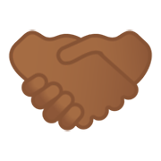 🤝🏾 Emoji Handschlag, mitteldunkle Hautfarbe Google Android 12L.