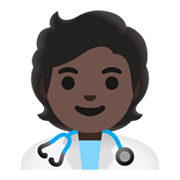 Emoji 🧑🏿‍⚕️ Persona Che Lavora Nella Sanità: Carnagione Scura su Google Android 12L.