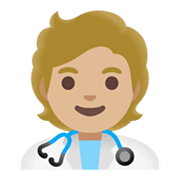 Emoji 🧑🏼‍⚕️ Persona Che Lavora Nella Sanità: Carnagione Abbastanza Chiara su Google Android 12L.
