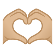 Emoji 🫶🏼 Mani Del Cuore: Carnagione Abbastanza Chiara su Google Android 12L.
