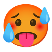 Emoji 🥵 Faccina Accaldata su Google Android 12L.