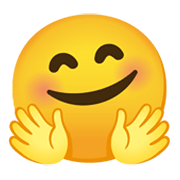 🤗 Emoji Gesicht mit umarmenden Händen Google Android 12L.