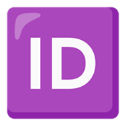 🆔 Emoji Großbuchstaben ID in lila Quadrat Google Android 12L.