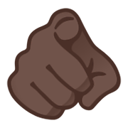 Emoji 🫵🏿 İndice Che Punta Allo Spettatore: Carnagione Scura su Google Android 12L.
