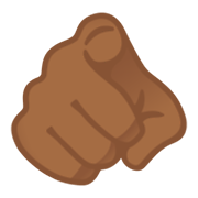 Emoji 🫵🏾 İndice Che Punta Allo Spettatore: Carnagione Abbastanza Scura su Google Android 12L.