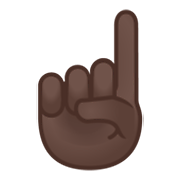 ☝🏿 Emoji nach oben weisender Zeigefinger von vorne: dunkle Hautfarbe Google Android 12L.