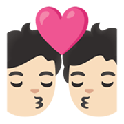 💏🏻 Emoji sich küssendes Paar, helle Hautfarbe Google Android 12L.