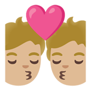 💏🏼 Emoji sich küssendes Paar, mittelhelle Hautfarbe Google Android 12L.
