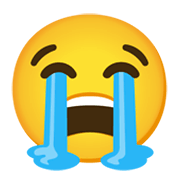😭 Emoji Cara Llorando Fuerte en Google Android 12L.
