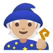 Emoji 🧙🏼 Mago: Carnagione Abbastanza Chiara su Google Android 12L.